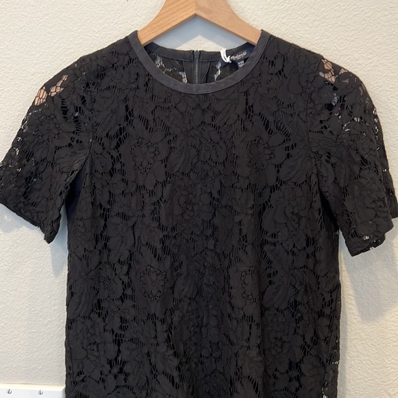 Madewell Lace Lined Short Sleeve Top - Picture 4 of 11